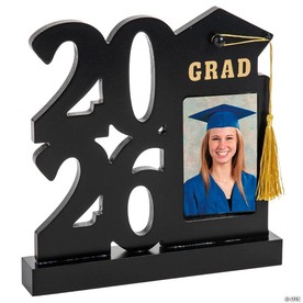 9 1/2" Stacked 2026 Graduation Black Wood Picture Frame with Tassel