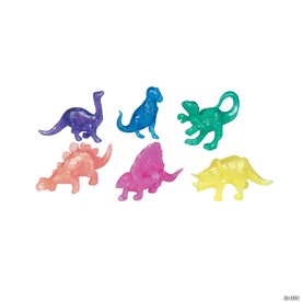 1 3/4" - 2" Bulk 48 Pc. Mini Pearlized Squishy Vinyl Dinosaurs