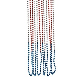 30" Bulk 48 Pc. Red, White and Blue Patriotic Bead Necklaces