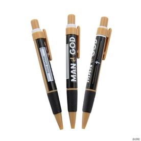 5 1/4" Religious Man of God Message Pens - 12 Pc.