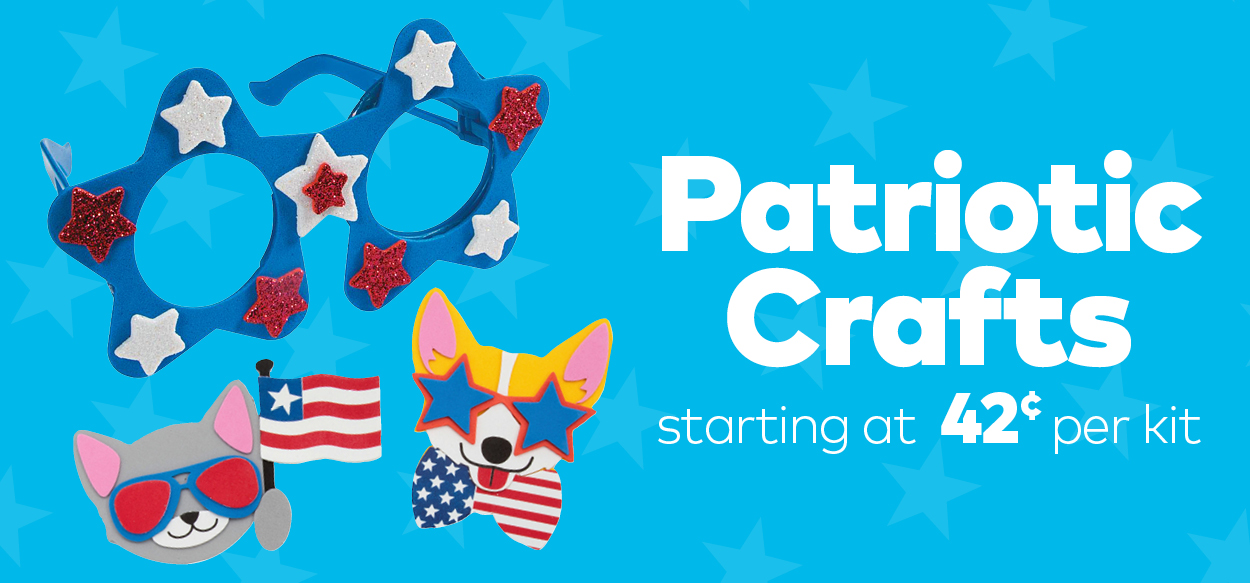 Patriotic Crafts starting at 42¢ per kit