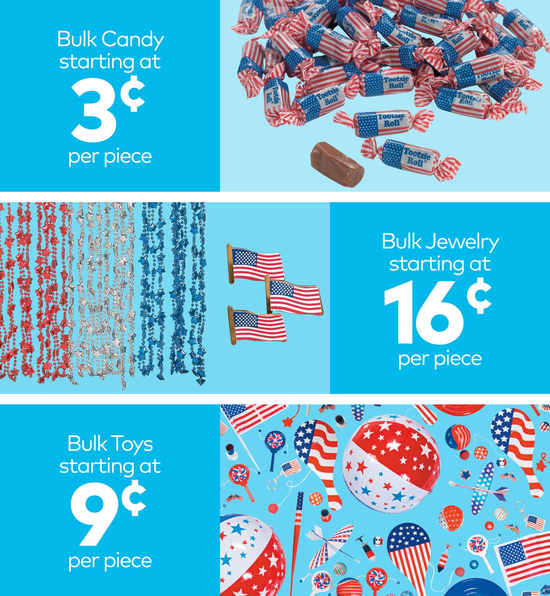 Bulk Candy starting at 3¢ per piece