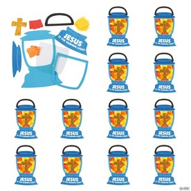 10" Jesus Lights the Way Tissue Paper Acetate Sign Craft Kit- Makes 12