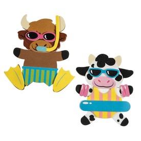 3 3/4" – 4" Cows in Swimwear Magnet Foam Craft Kit - Makes 12