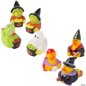 2" Halloween Trick-or-Treating & Witch Rubber Duck Assortment - 24 Pc.