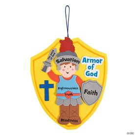 9" Religious Armor of God Badge Ornament Foam Craft Kit- Makes 12