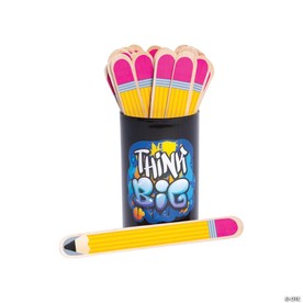 7" Wooden Pencil Flip Name Sticks Classroom Supply  - 36 Pc.