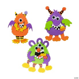 5" Silly Monster Magnet Multicolor Foam Craft Kit - Makes 12