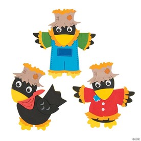 5 1/4" x 6" Harvest Scarecrow Foam Magnet Craft Kit - Makes 12