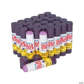 2 3/4" Bulk 30 Pc. Purple Washable Clear-Dry Glue Stick Classpack