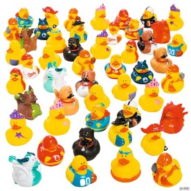 2" Bulk 50 Pc. Silly Character Yellow Rubber Ducks Assortment