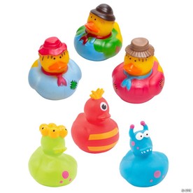 2" Scarecrow & Monster Rubber Duck Assortment - 24 Pc.