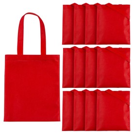 10" x 12" Medium Red Nonwoven Tote Bags - 12 Pc.