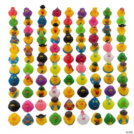 Mega Bulk Everyday Fun Rubber Duck Characters Assortment - 100 pc