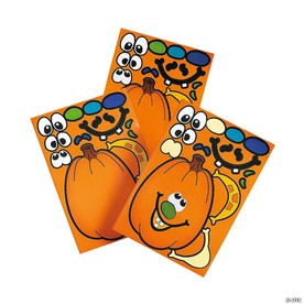 4 1/2" x 6 1/2" Jack-O’-Lantern Sticker Activity Sheets - 12 Pc.