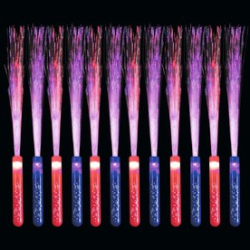 15" Confetti Print Pattern Fiber Optic Light-Up Wand Toys - 12 Pc.