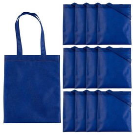 10" x 12" Medium Blue Nonwoven Tote Bags - 12 Pc.