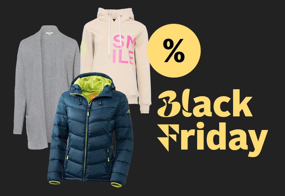 Black Friday Schriftzug, Jacke, Pulli und Strickjacke in grau