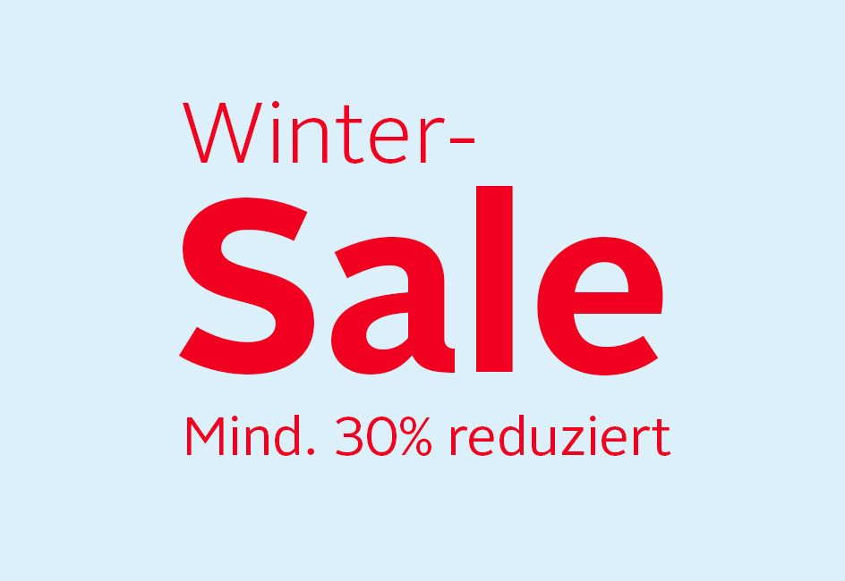 Winter Sale mindestens 30% reduziert Schriftzug