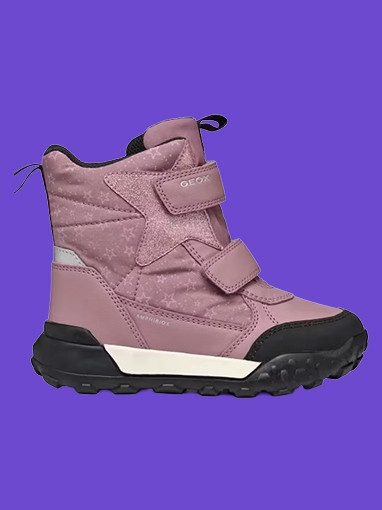 Rosafarbene Geox Winterstiefel für Kinder.