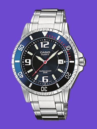 Quarzuhr in silber von Casio.