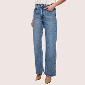 ONLY High-waist-Jeans in medium blue denim