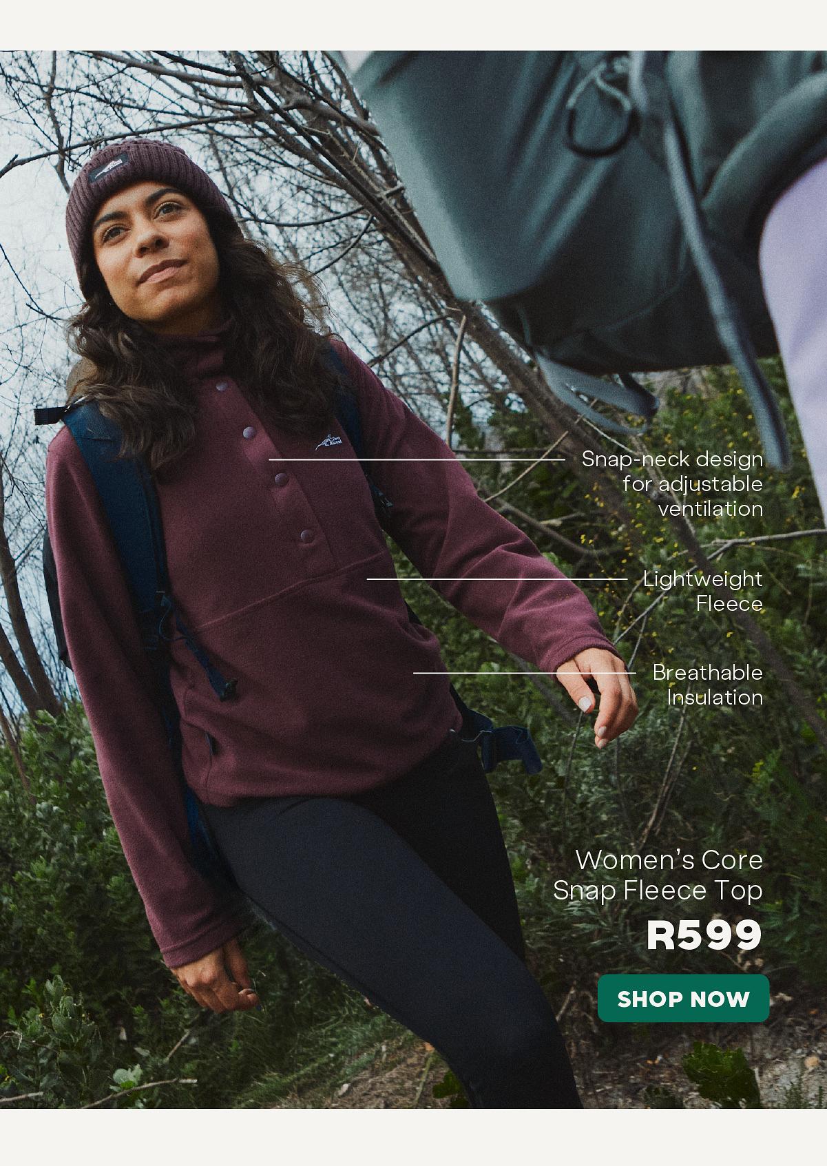 First Ascent Women's Core Snap Fleece Top