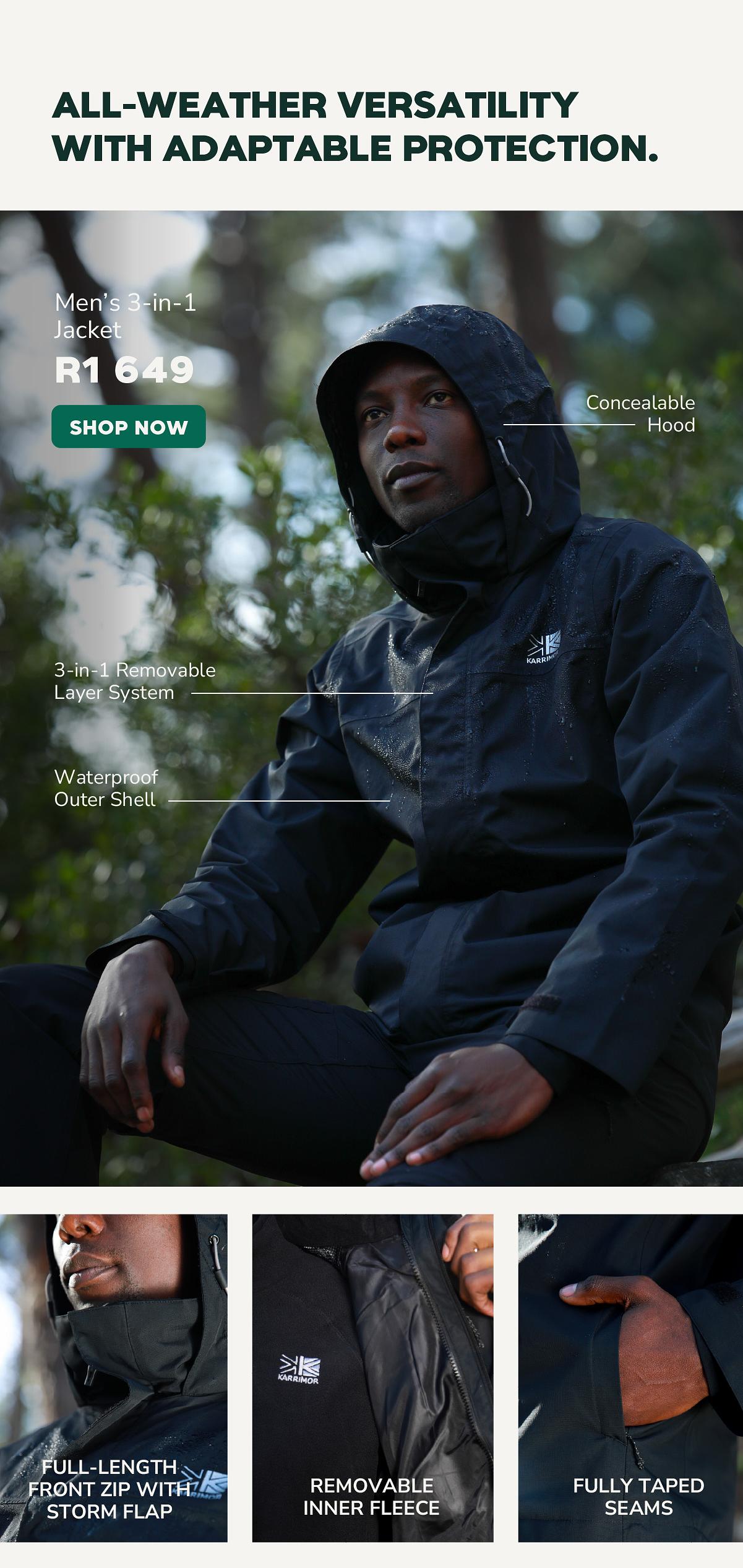 Karrimor Men's 3-in-1 Waterproof Jacket
