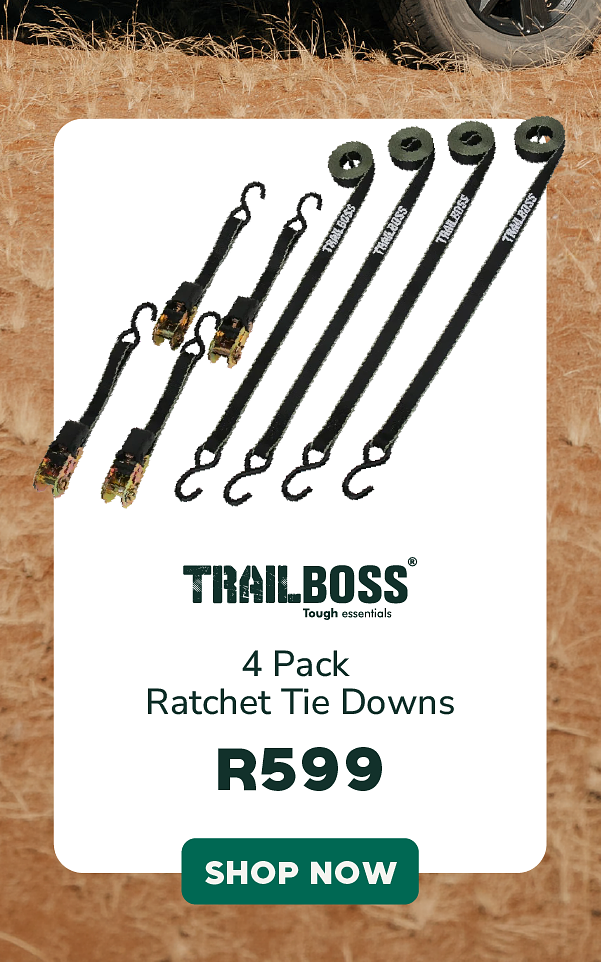 TrailBoss 4Pack Ratchet Tie Down with Rubber Handles