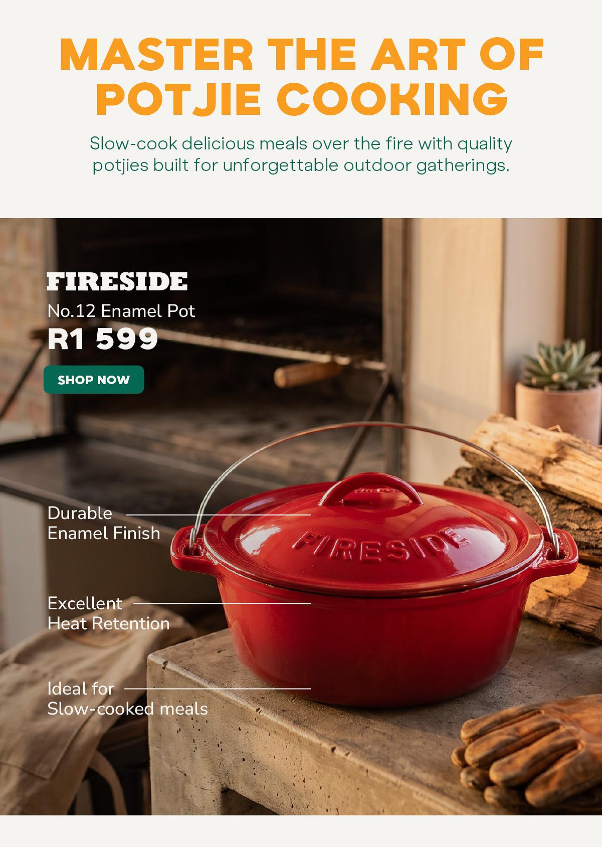 Fireside No 12 Enamel Bake Pot