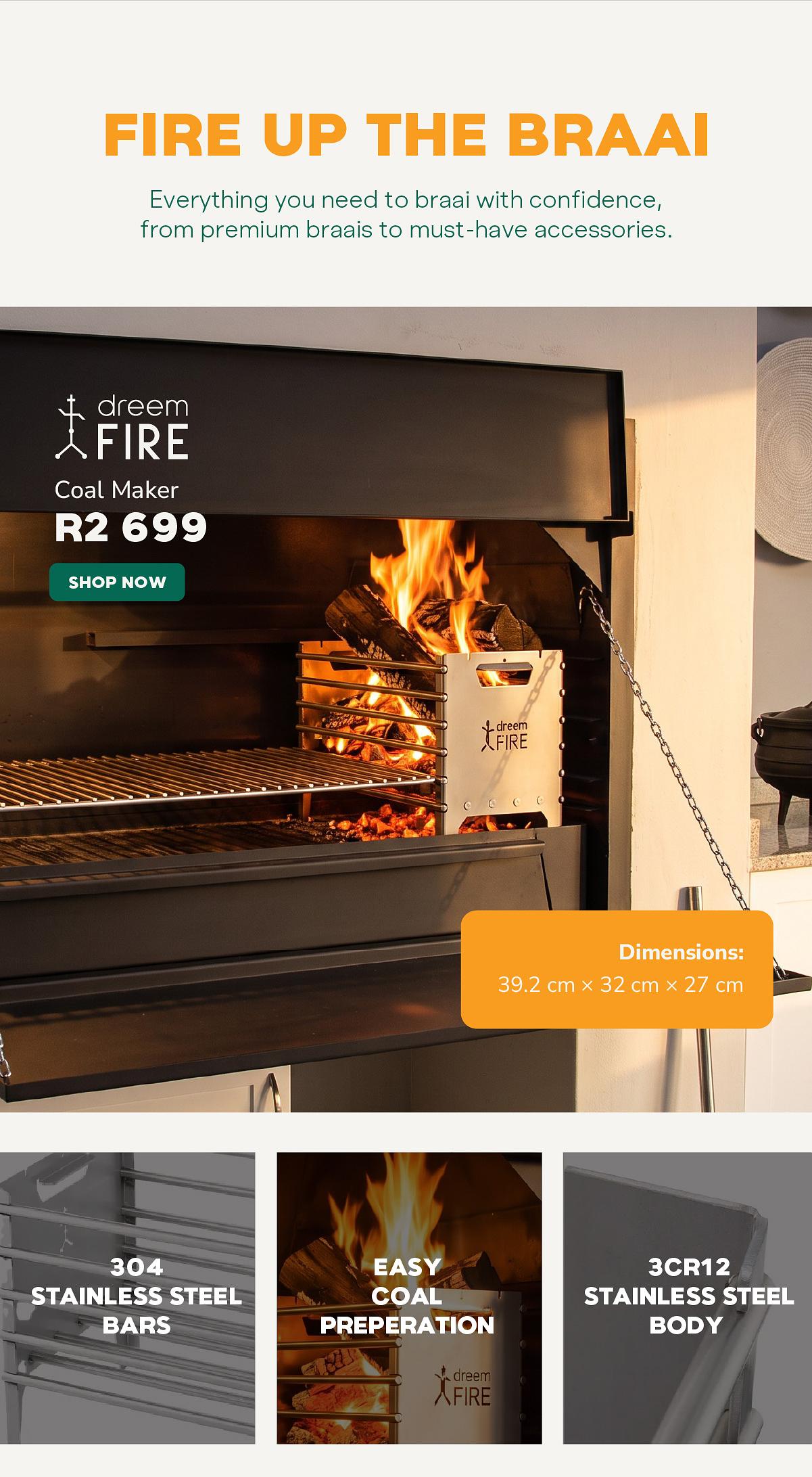 Dreem Fire Stainless Steel Coal Maker