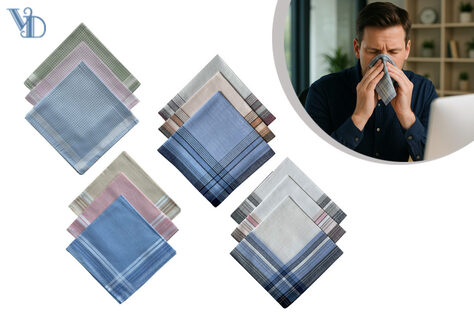 Zachte katoenen zakdoeken in handige set van 12 stuks