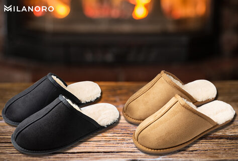 Zachte pantoffels met warme voering