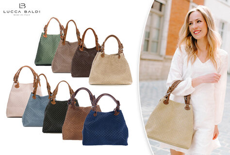Elegante Lederhandtasche von Lucca Baldi