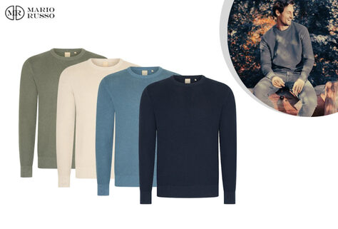 Herrenpullover mit Waffelmuster