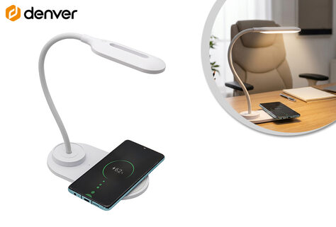 Elegante Schreibtischlampe mit integriertem kabellosen Ladeger&auml;t