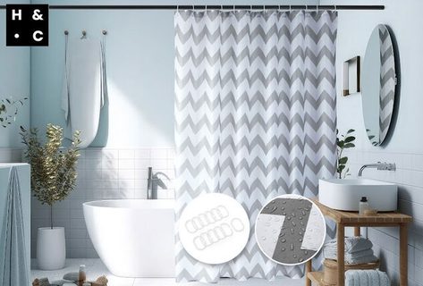 Wasserabweisender Duschvorhang 1 + 1 gratis