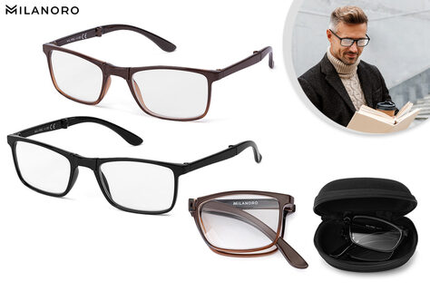 Kompakte faltbare Lesebrille mit Schutzbox