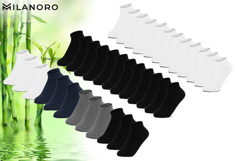 12 Paar Bambus Sneaker-Socken f&uuml;r Damen und Herren