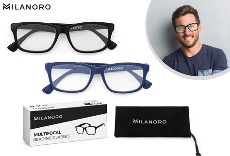 Multifokale Lesebrille, inklusive Schutzetui