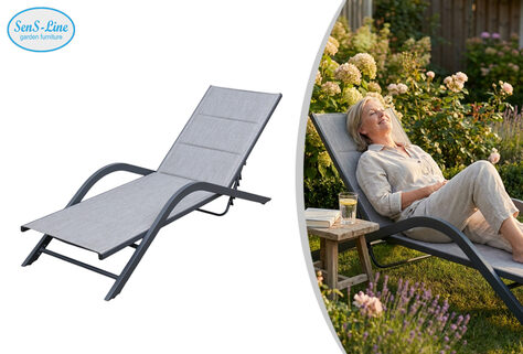 Luxuri&ouml;se Aluminiumliege mit verstellbarer R&uuml;ckenlehne