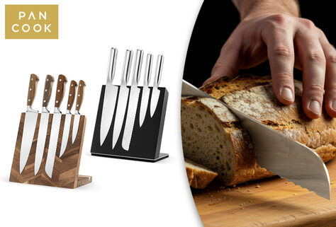 5-teiliges Messerset mit stilvollem Messerblock