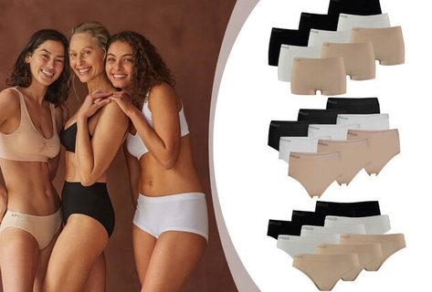 3-er Packung nahtlose Slips, Hipster oder Maxi-Slips