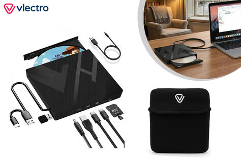 Externer DVD-Leser mit zus&auml;tzlichen Anschl&uuml;ssen