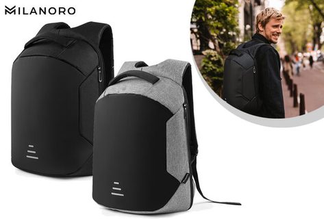 Diebstahlsicherer Rucksack mit versteckten Stauf&auml;chern