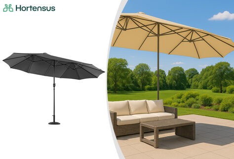 Doppelter Sonnenschirm mit Schutzh&uuml;lle