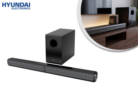 Kompakte Hyundai Soundbar mit Subwoofer