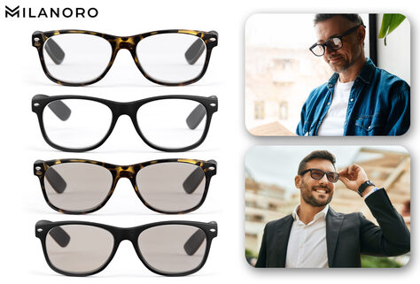 Praktische Lese- und Sonnenbrille in Einem inklusive kostenloser Schutzh&uuml;lle