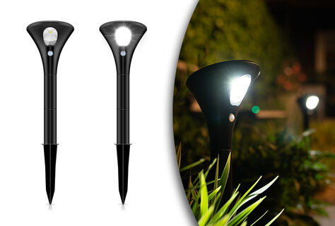 Set mit 2 energieeffizienten Gartenlampen mit Bewegungssensor