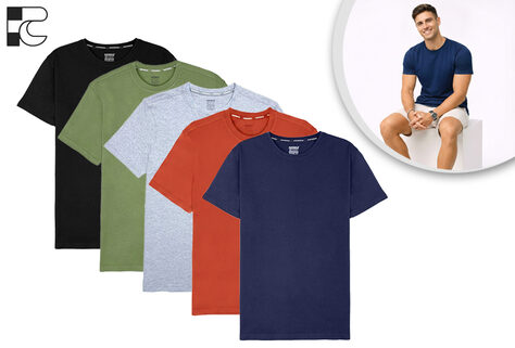 5er-Set Herren-T-Shirts aus Baumwolle